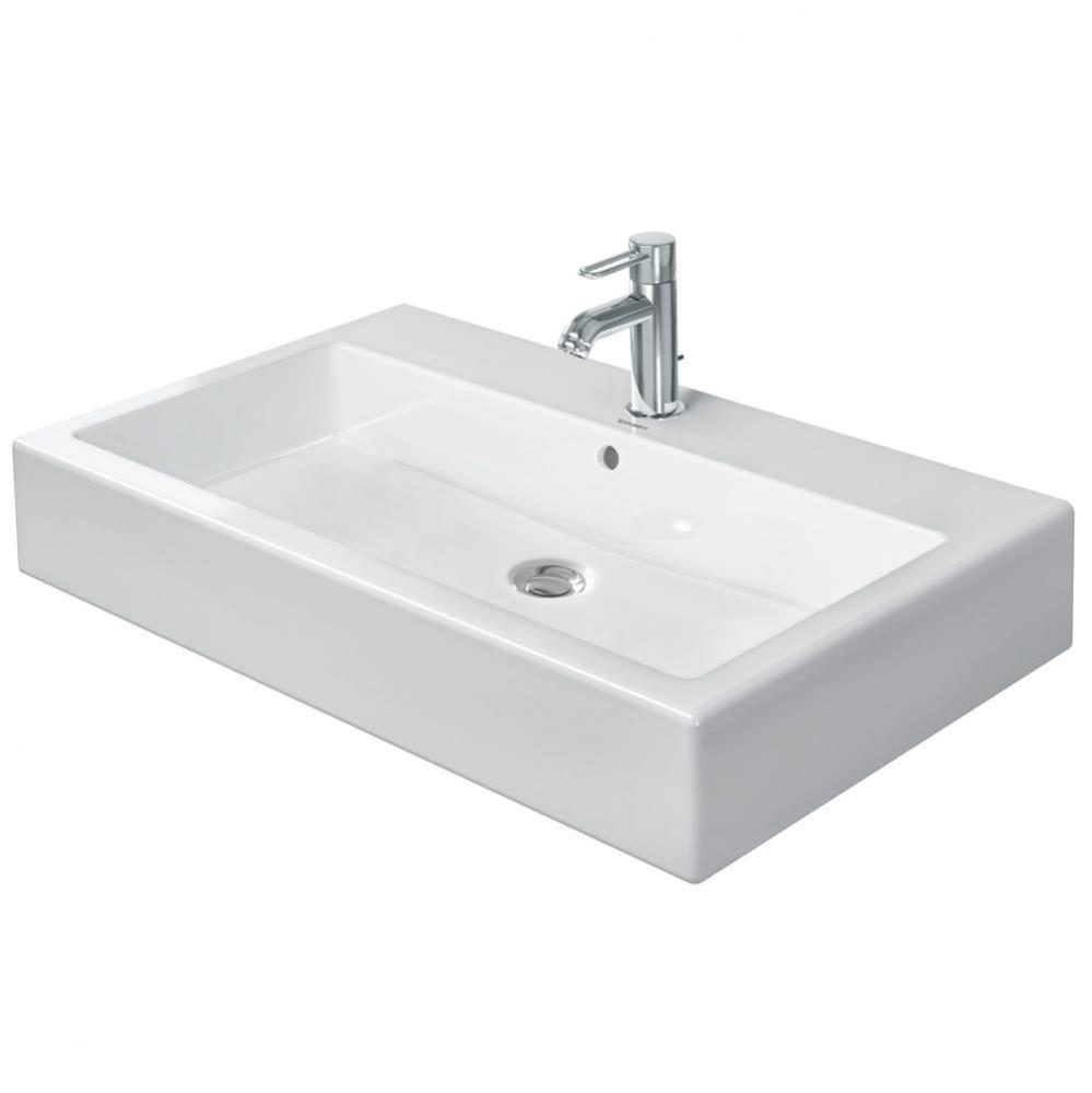 Duravit Vero 31 1/2'' Rectangular Wall Mounted Sink in White with Single Faucet Hole and