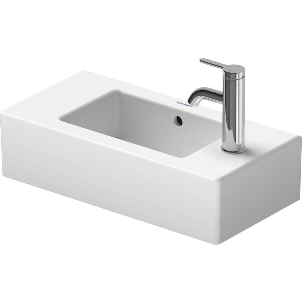Duravit Vero 19 5/8'' Rectangular Wall Mounted Sink in White with Single Faucet Hole and