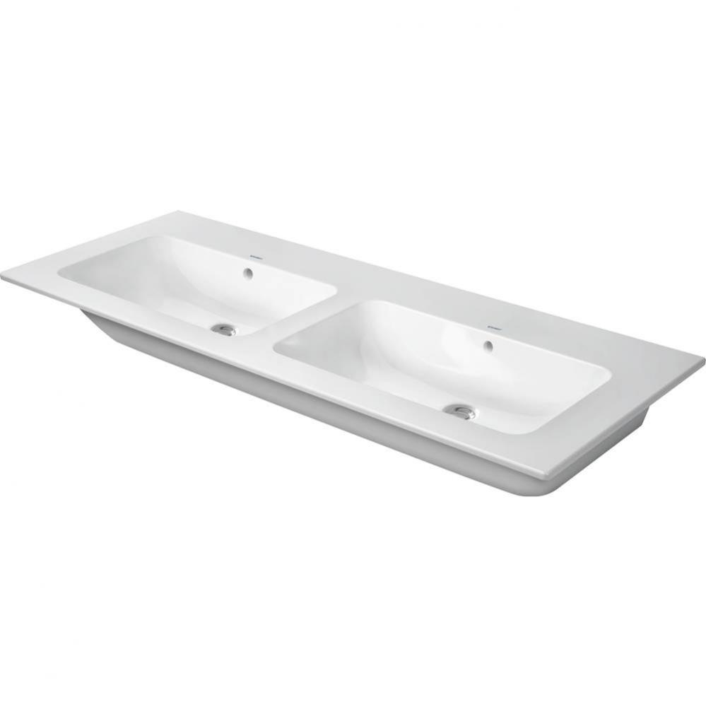 Duravit ME by Starck 51 1/8'' Rectangular Wall Mounted Sink in White with Overflow