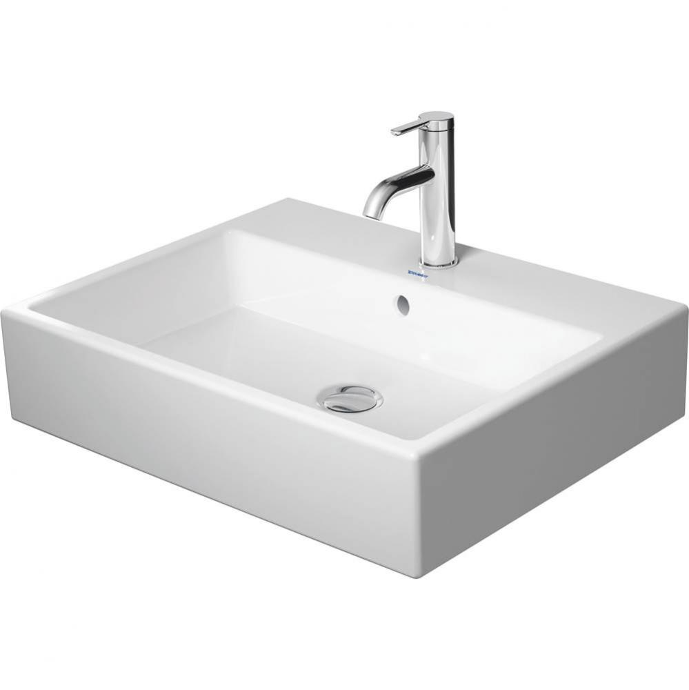 Duravit Vero 23 5/8'' Rectangular Wall Mounted Sink in White with Single Faucet Hole and