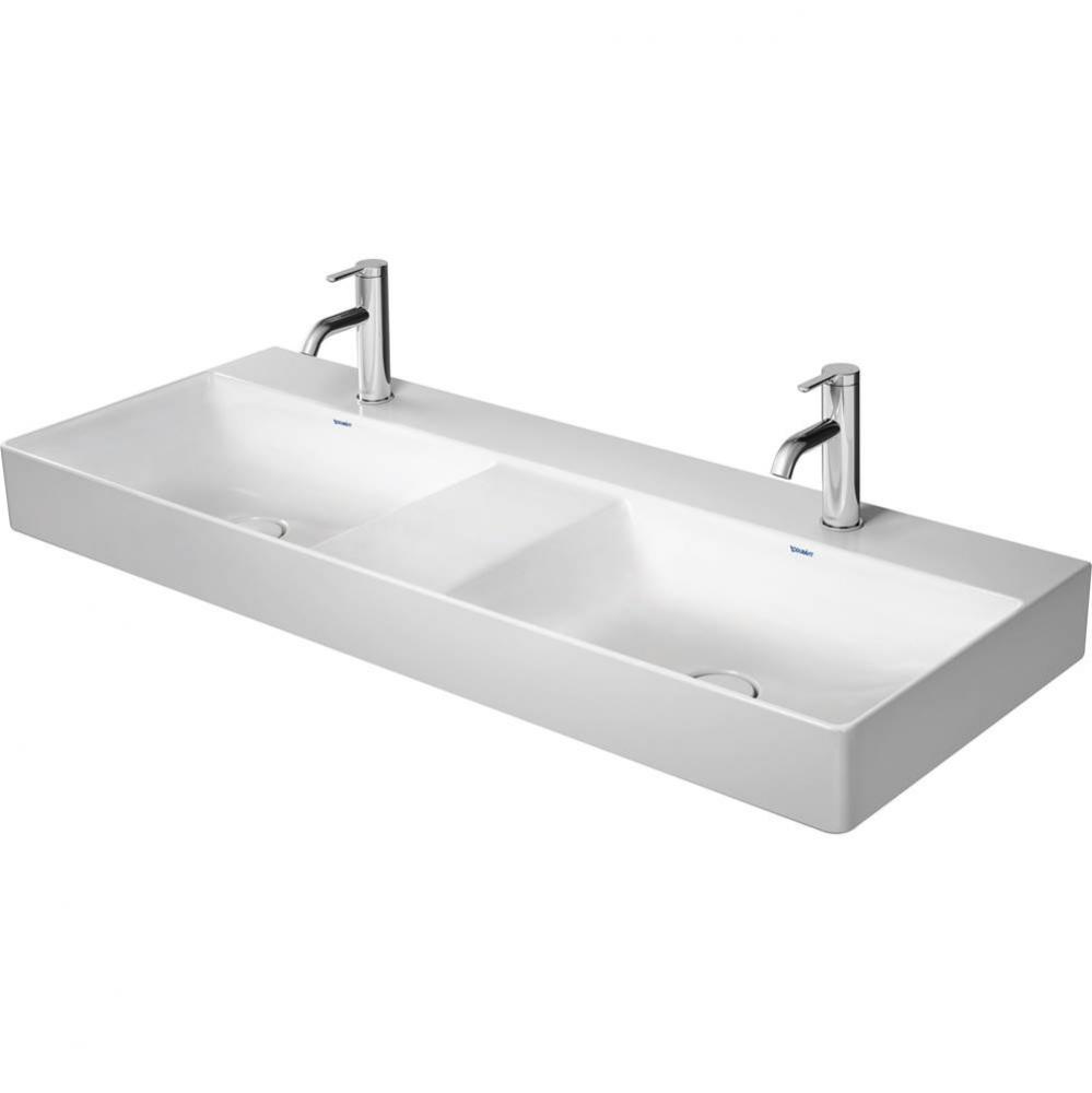 Duravit DuraSquare 47 1/4'' Rectangular Wall Mounted Sink in White with Single Faucet Ho