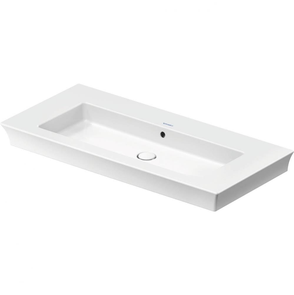 Duravit White Tulip 41 1/2'' Rectangular Wall Mounted Sink in White with Overflow