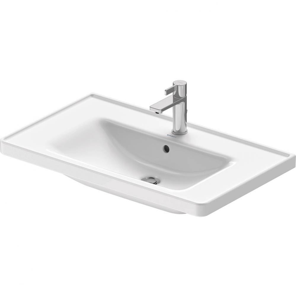 Duravit D-Neo 31 1/2'' Rectangular Wall Mounted Sink in White with Single Faucet Hole an
