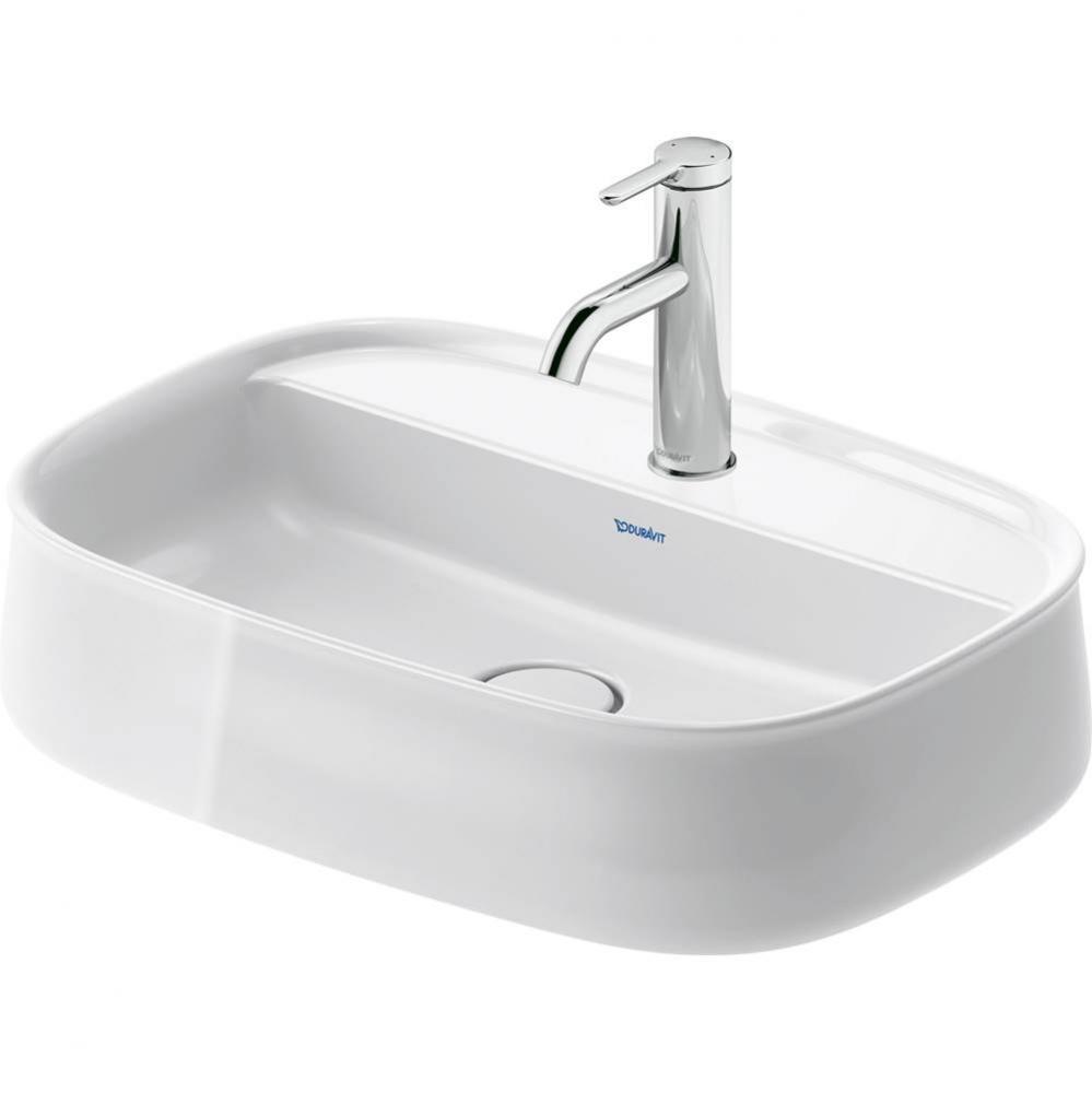 Duravit Zencha 21 5/8'' Rectangular Vessel Sink in White with Single Faucet Hole and