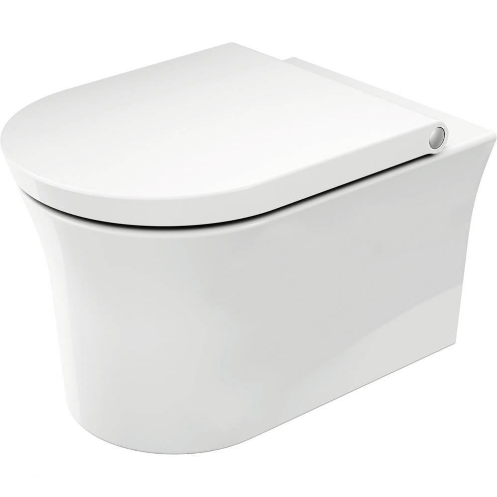 Duravit White Tulip 1.28/0.8 GPF Dual Flush ADA Compliant Round Wall Mounted Toilet in White with