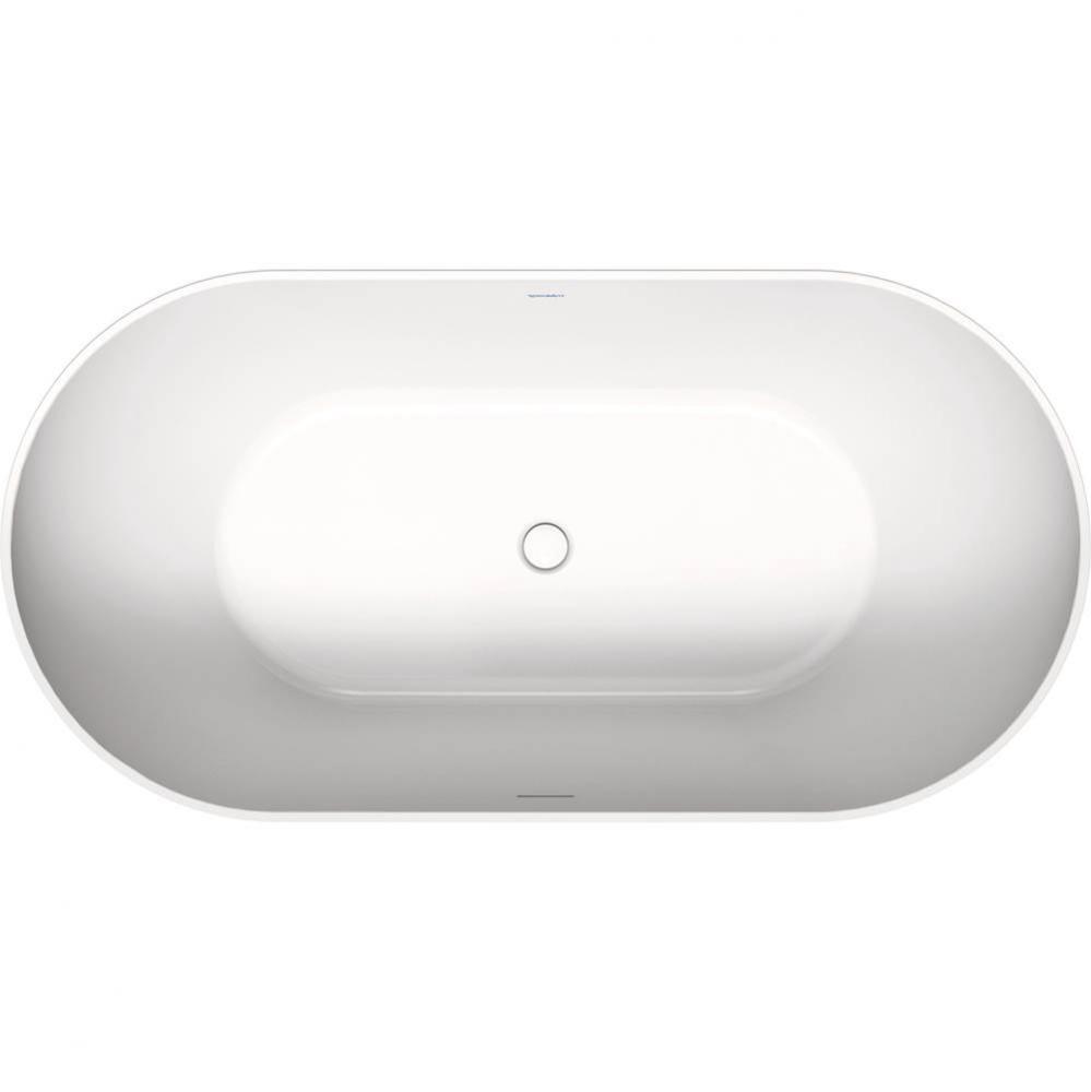 Duravit No.1 58 1/4'' x 29 1/2'' Oval Freestanding Bathtub in White Acrylic wi