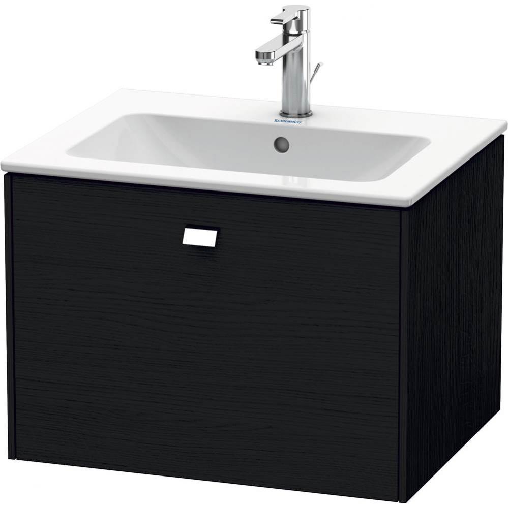 Brioso One Drawer Wall-Mount Vanity Unit Oak Black