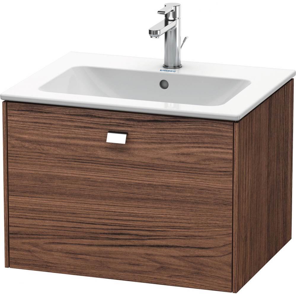 Brioso One Drawer Wall-Mount Vanity Unit Walnut Dark