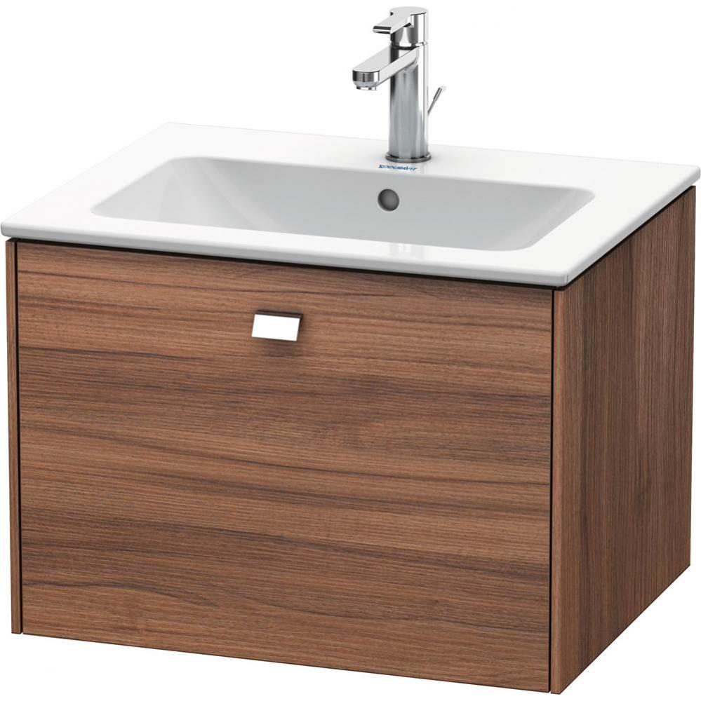 Brioso One Drawer Wall-Mount Vanity Unit Walnut