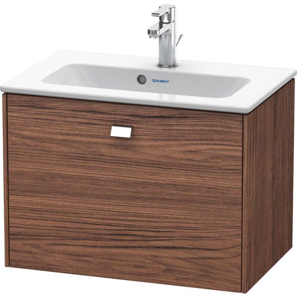 Brioso One Drawer Wall-Mount Vanity Unit Walnut Dark