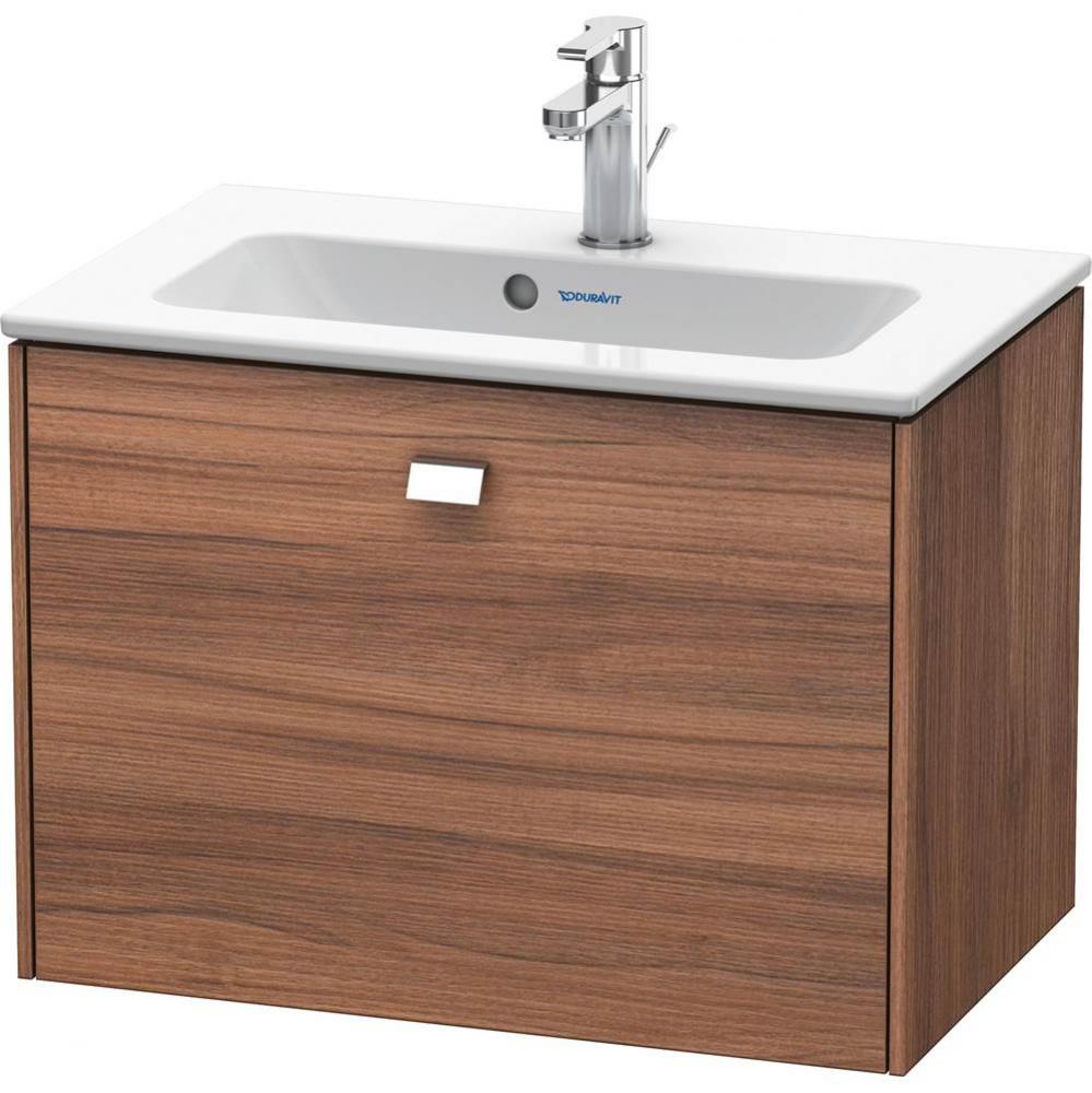 Brioso One Drawer Wall-Mount Vanity Unit Walnut