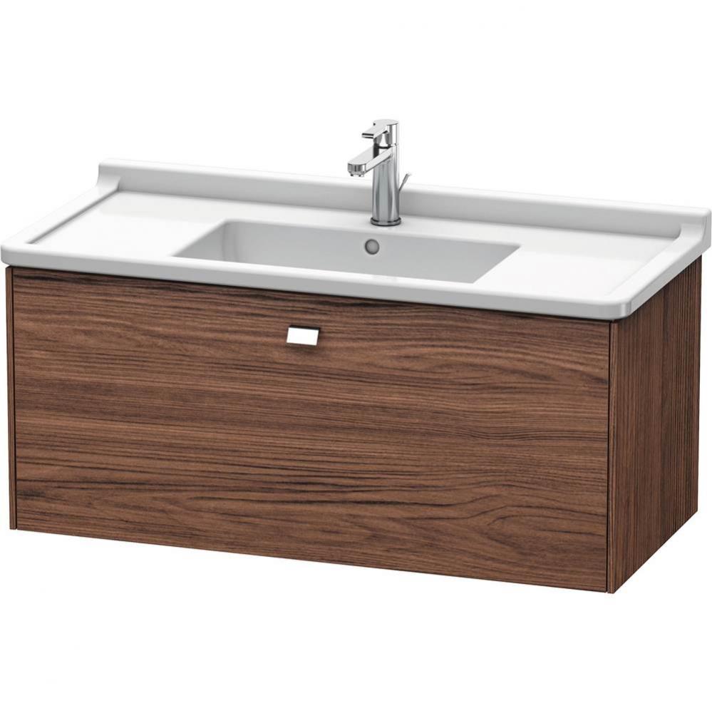 Duravit Brioso One Drawer Wall-Mount Vanity Unit Walnut Dark