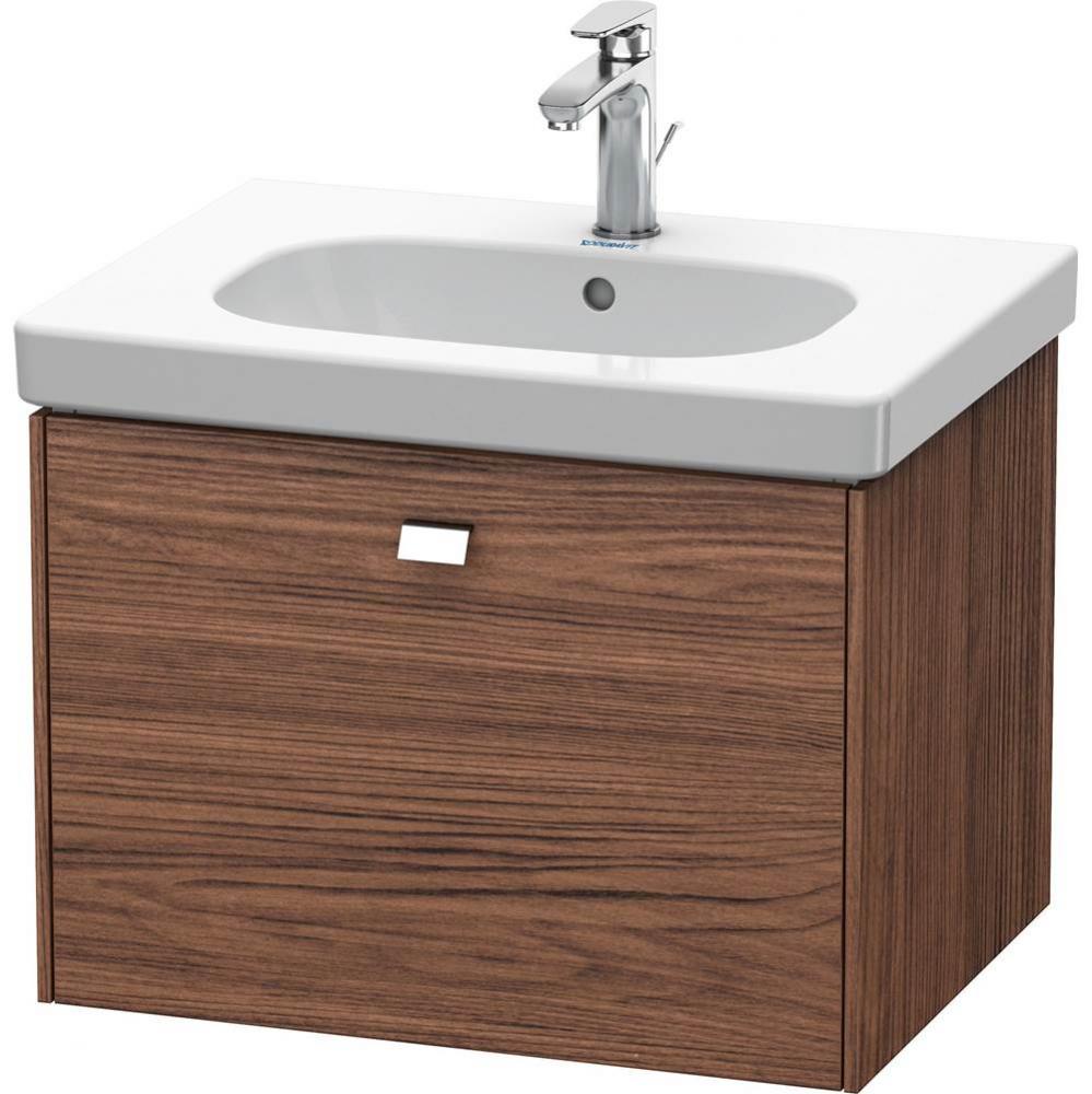 Duravit Brioso One Drawer Wall-Mount Vanity Unit Walnut Dark