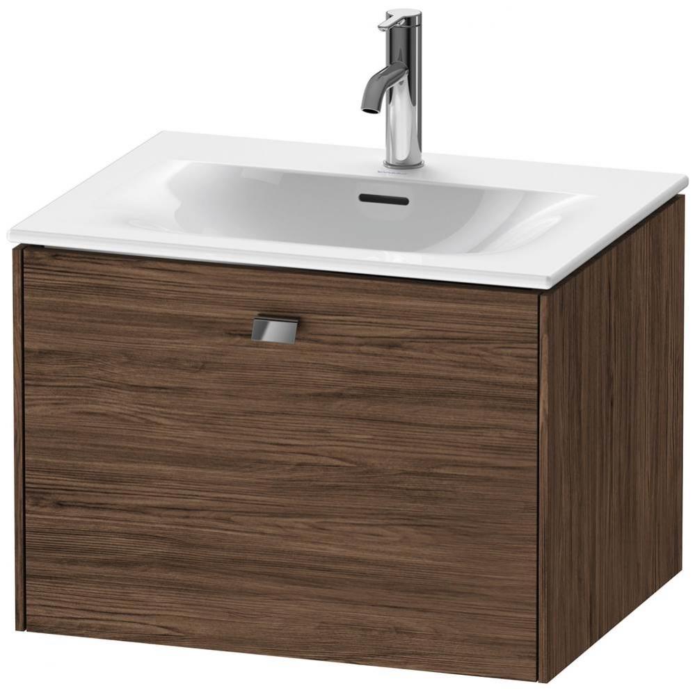 Brioso One Drawer Wall-Mount Vanity Unit Walnut Dark