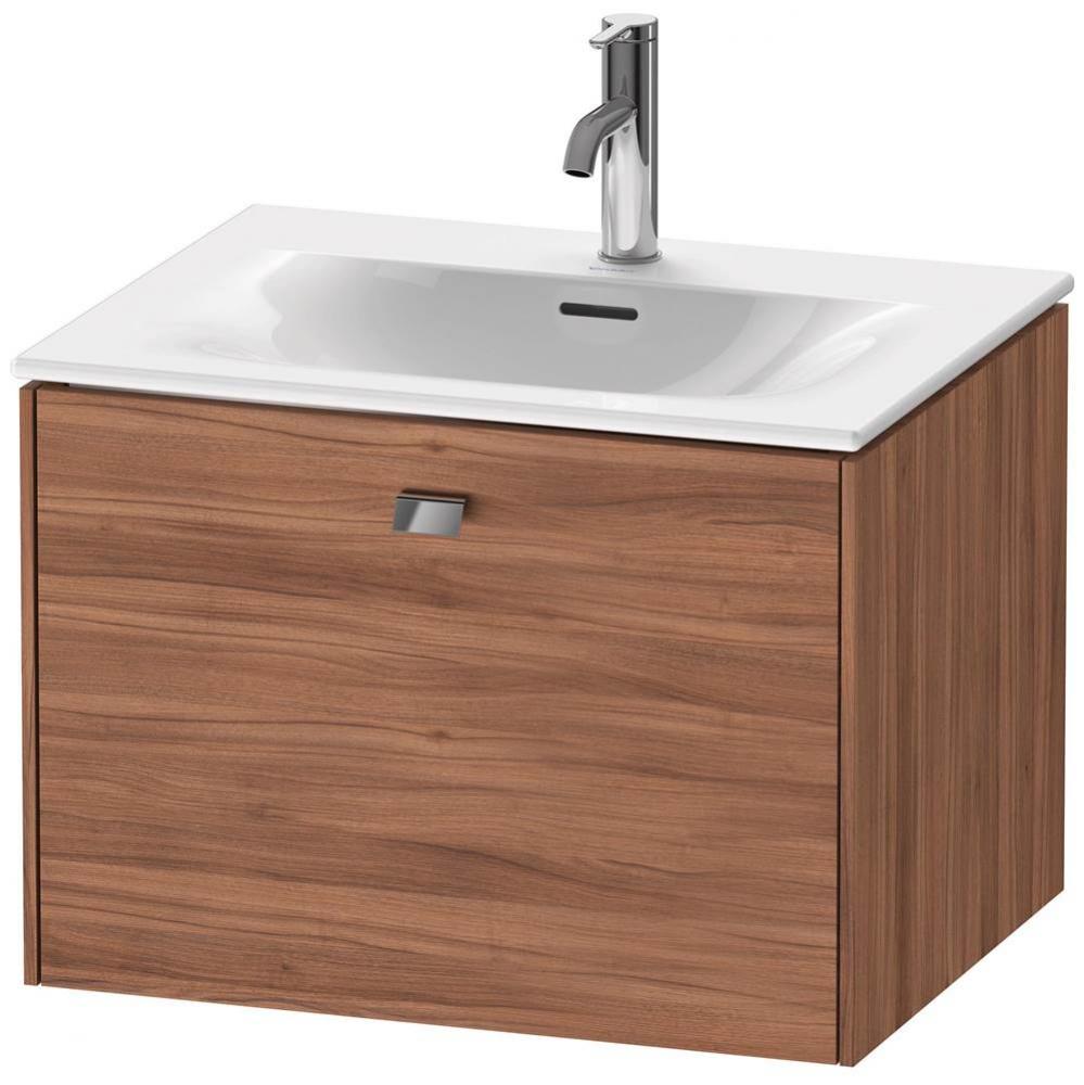 Brioso One Drawer Wall-Mount Vanity Unit Walnut