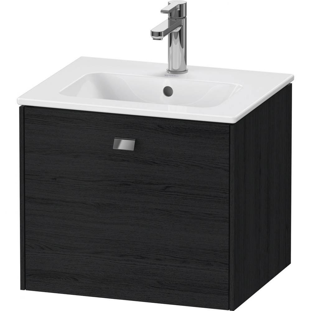 Brioso One Drawer Wall-Mount Vanity Unit Oak Black