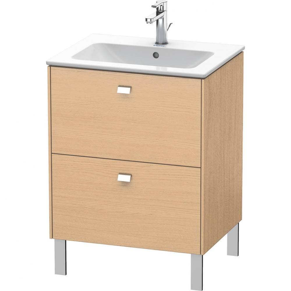 Duravit Brioso 24 3/8'' Wall Mount Two Drawer Single Vanity Cabinet in Natural Oak, Sink