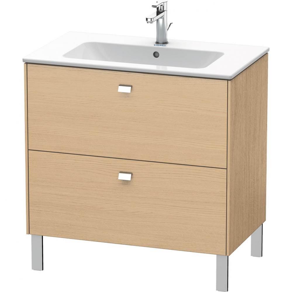 Duravit Brioso 32 1/4'' Wall Mount Two Drawer Single Vanity Cabinet in Natural Oak, Sink
