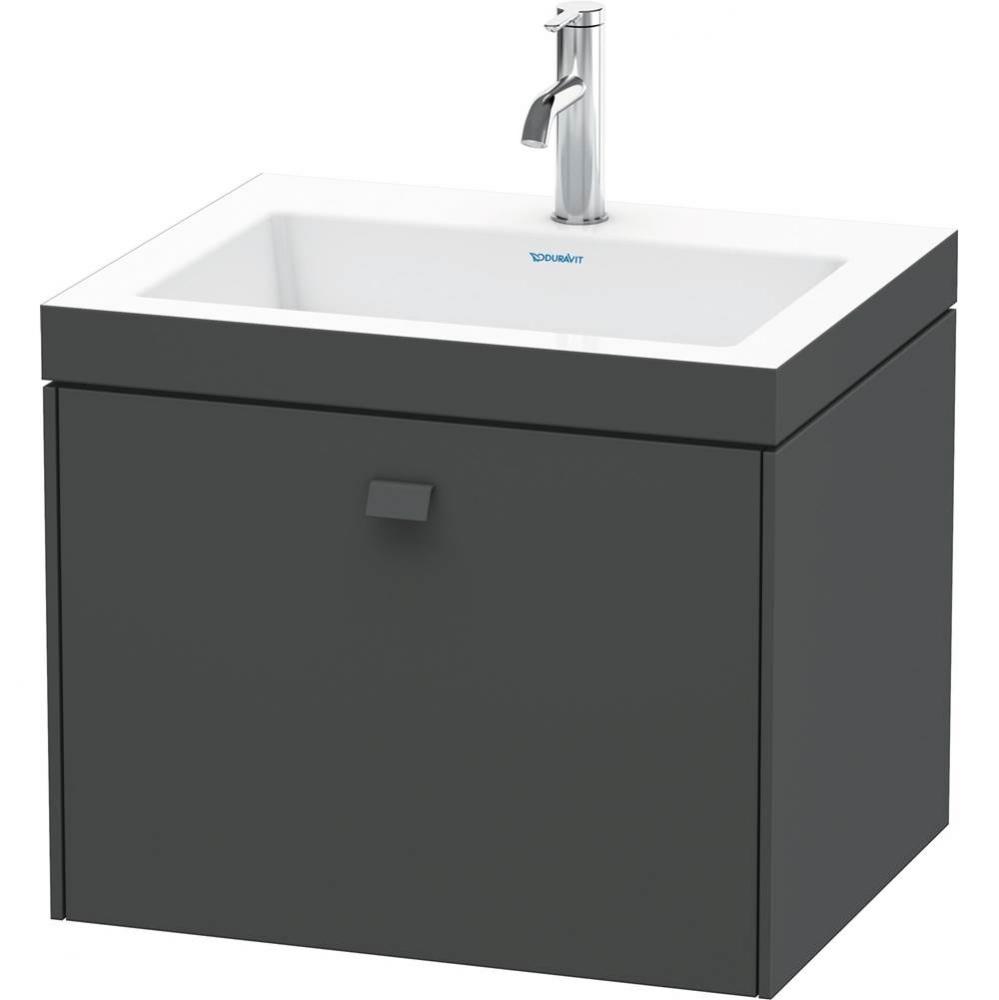 Brioso One Drawer C-Bonded Wall-Mount Vanity Kit Graphite