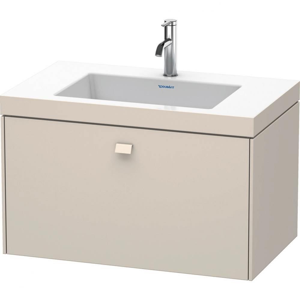 Brioso One Drawer C-Bonded Wall-Mount Vanity Kit Taupe