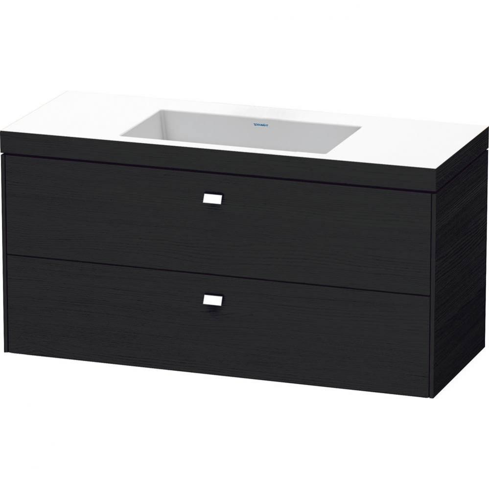 Brioso Two Drawer C-Bonded Wall-Mount Vanity Kit Oak Black