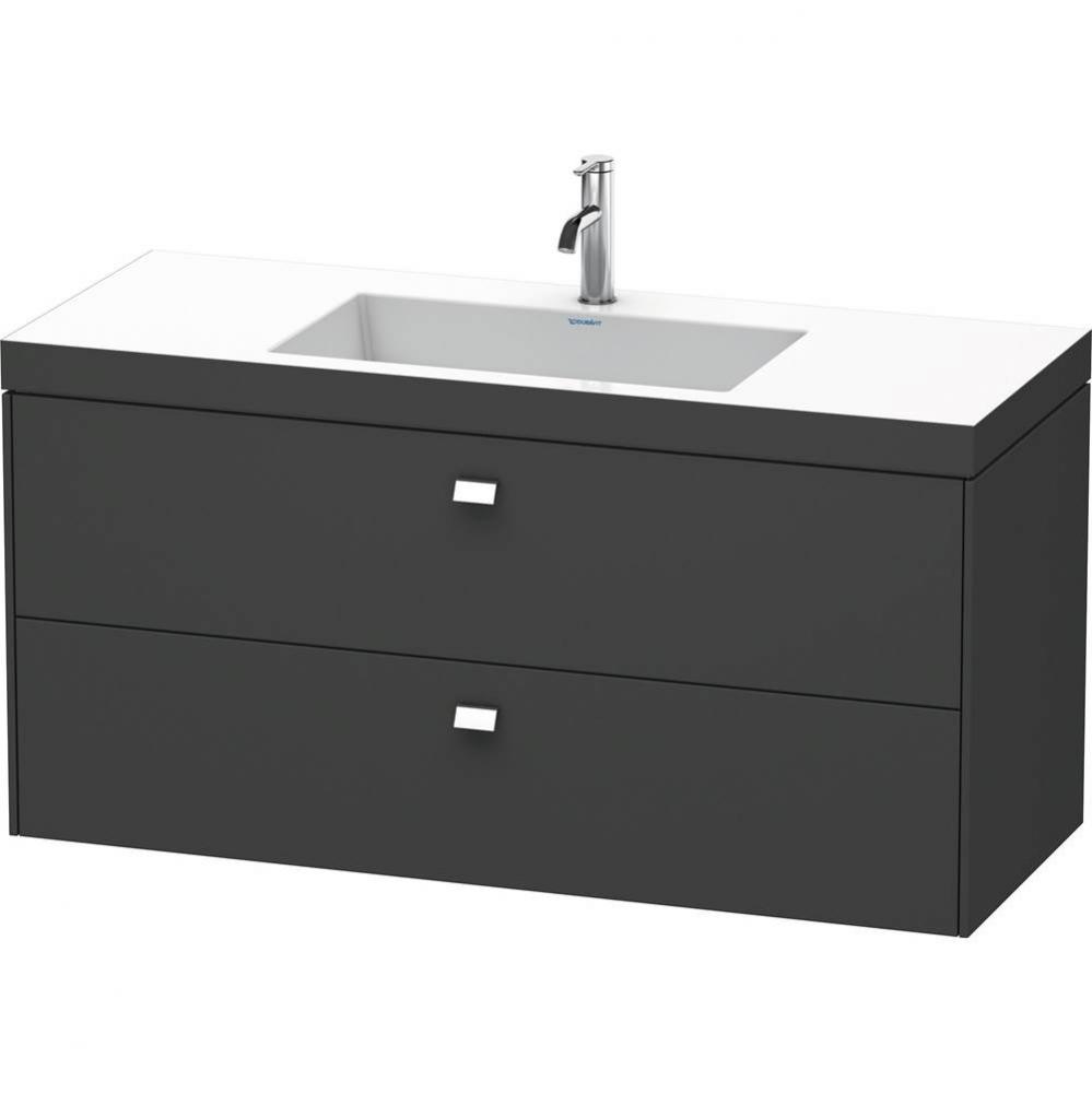 Brioso Two Drawer C-Bonded Wall-Mount Vanity Kit Basalt