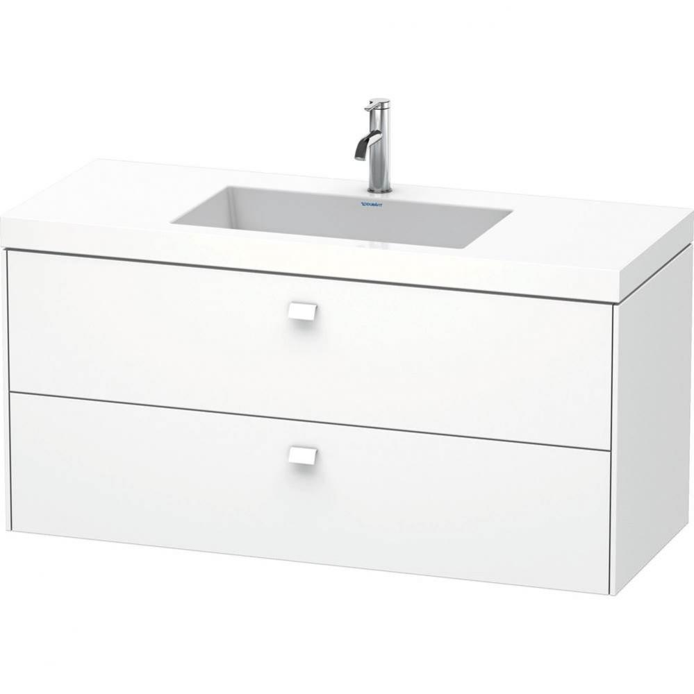 Brioso Two Drawer C-Bonded Wall-Mount Vanity Kit White