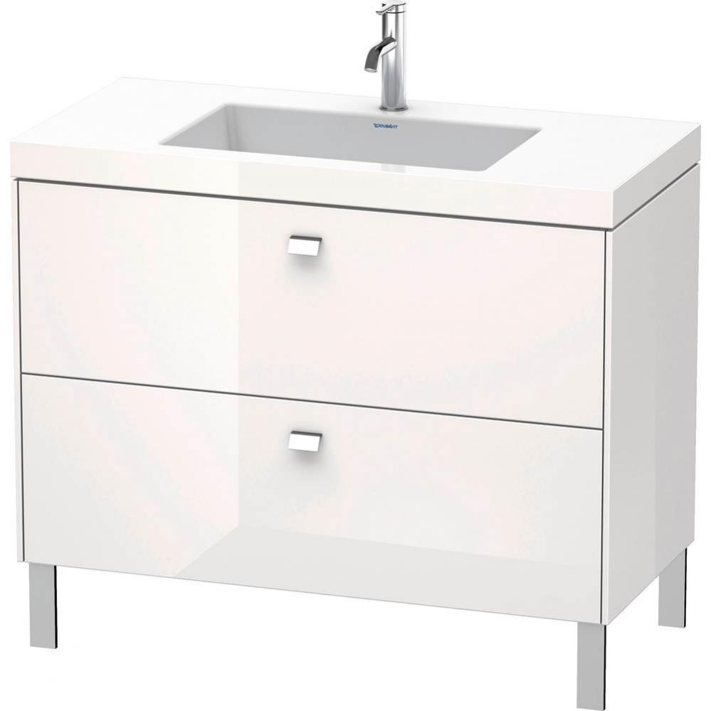 Brioso Two Drawer C-Bonded Floorstanding Vanity Kit White