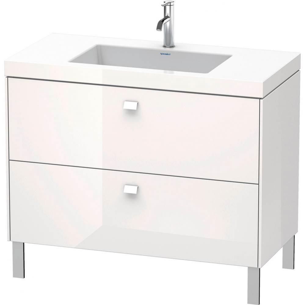 Brioso Two Drawer C-Bonded Floorstanding Vanity Kit White