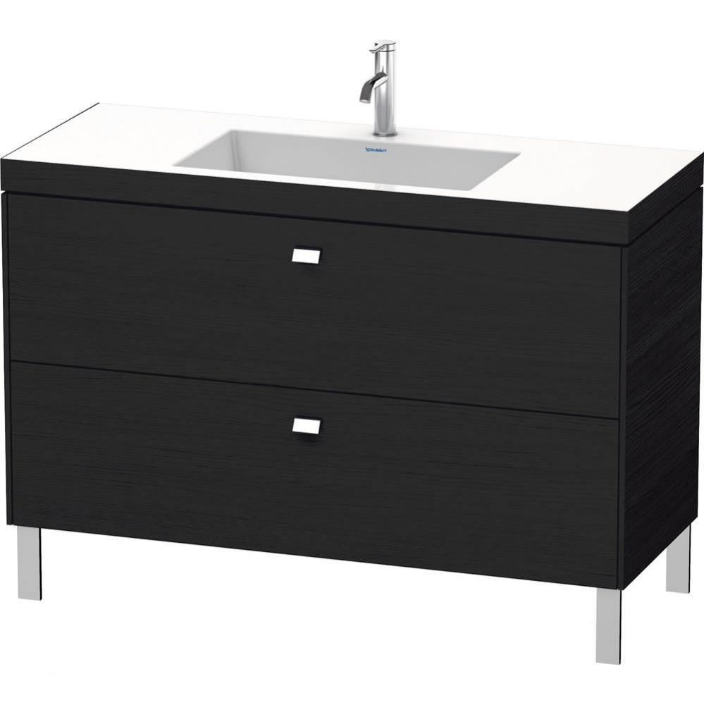 Brioso Two Drawer C-Bonded Floorstanding Vanity Kit Oak Black