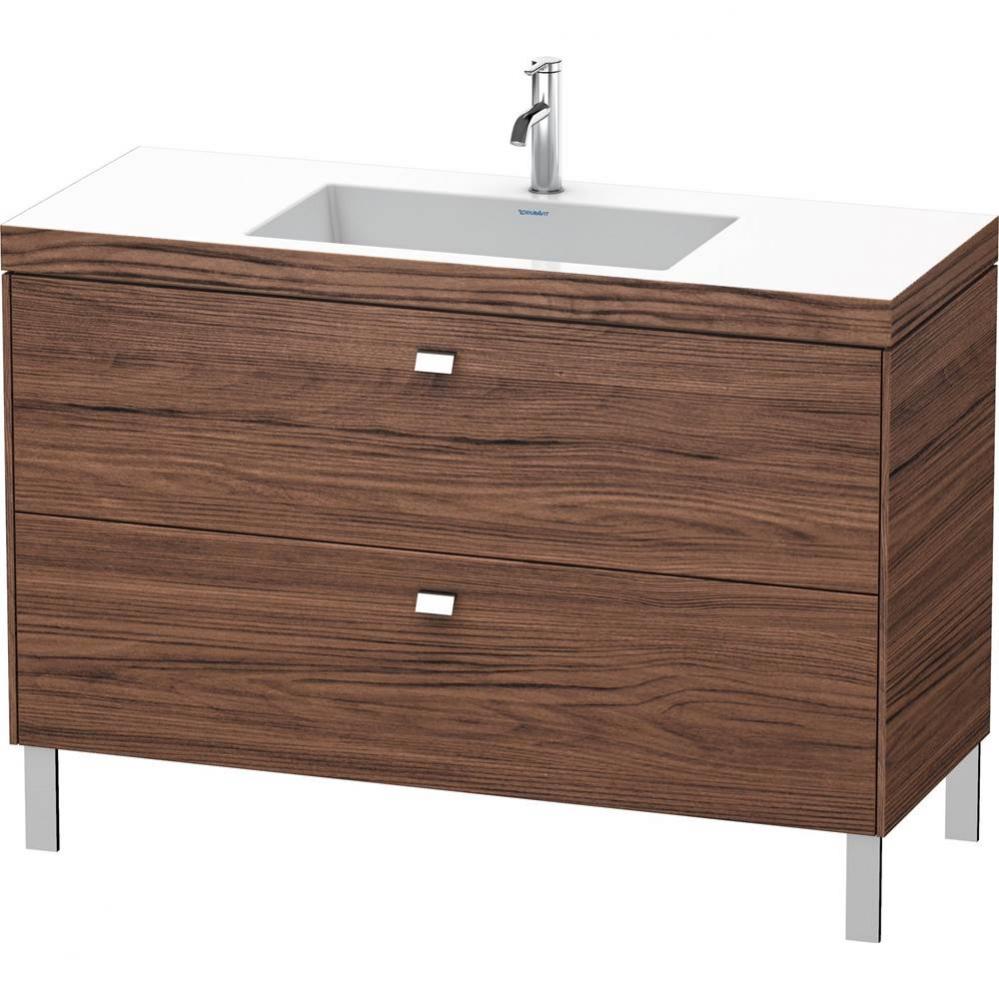 Brioso Two Drawer C-Bonded Floorstanding Vanity Kit Walnut Dark