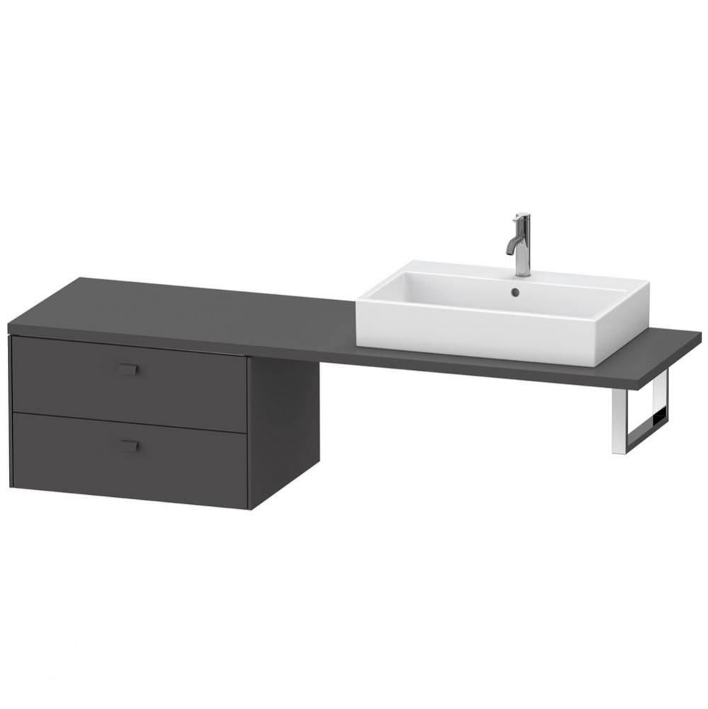 Duravit Brioso Low Cabinet for Console  Graphite Matte