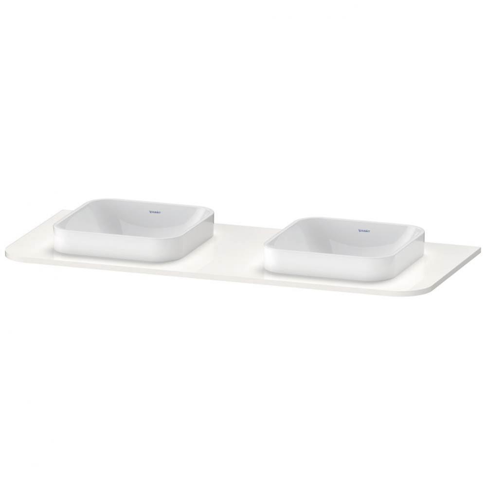 Happy D.2 Plus Console with Two Sink Cut-Outs White