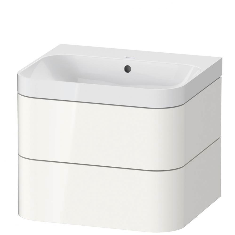 Happy D.2 Plus Two Drawer C-Shaped Wall-Mount Vanity Kit White