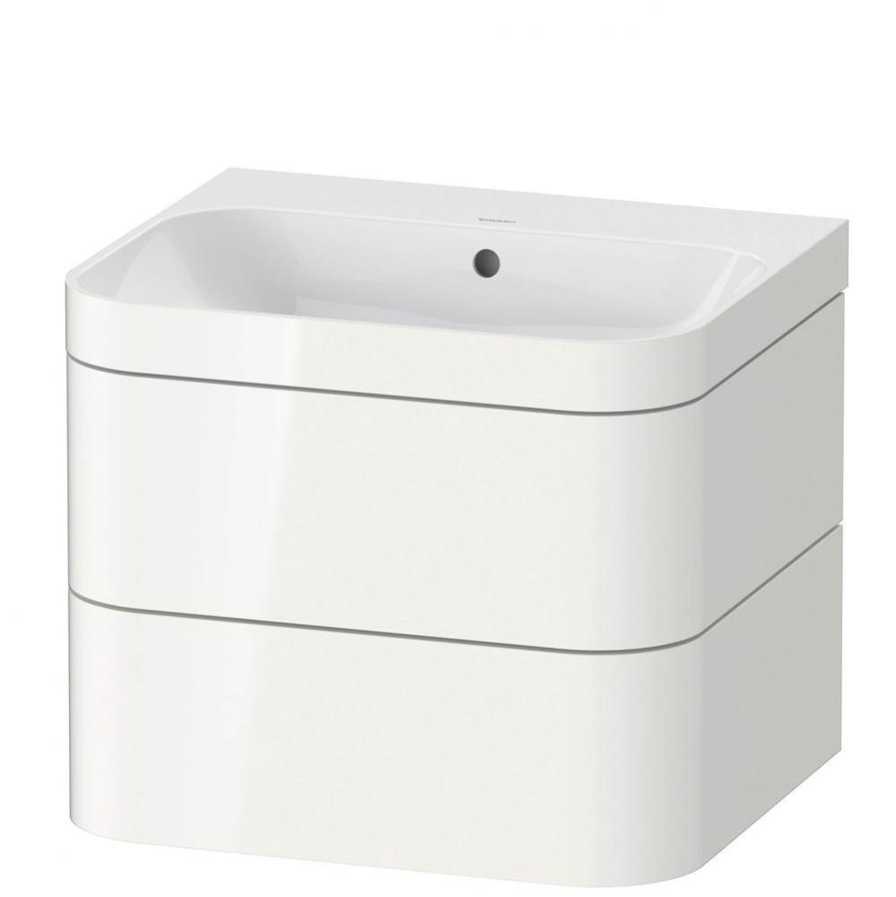 Happy D.2 Plus Two Drawer C-Bonded Wall-Mount Vanity Kit White