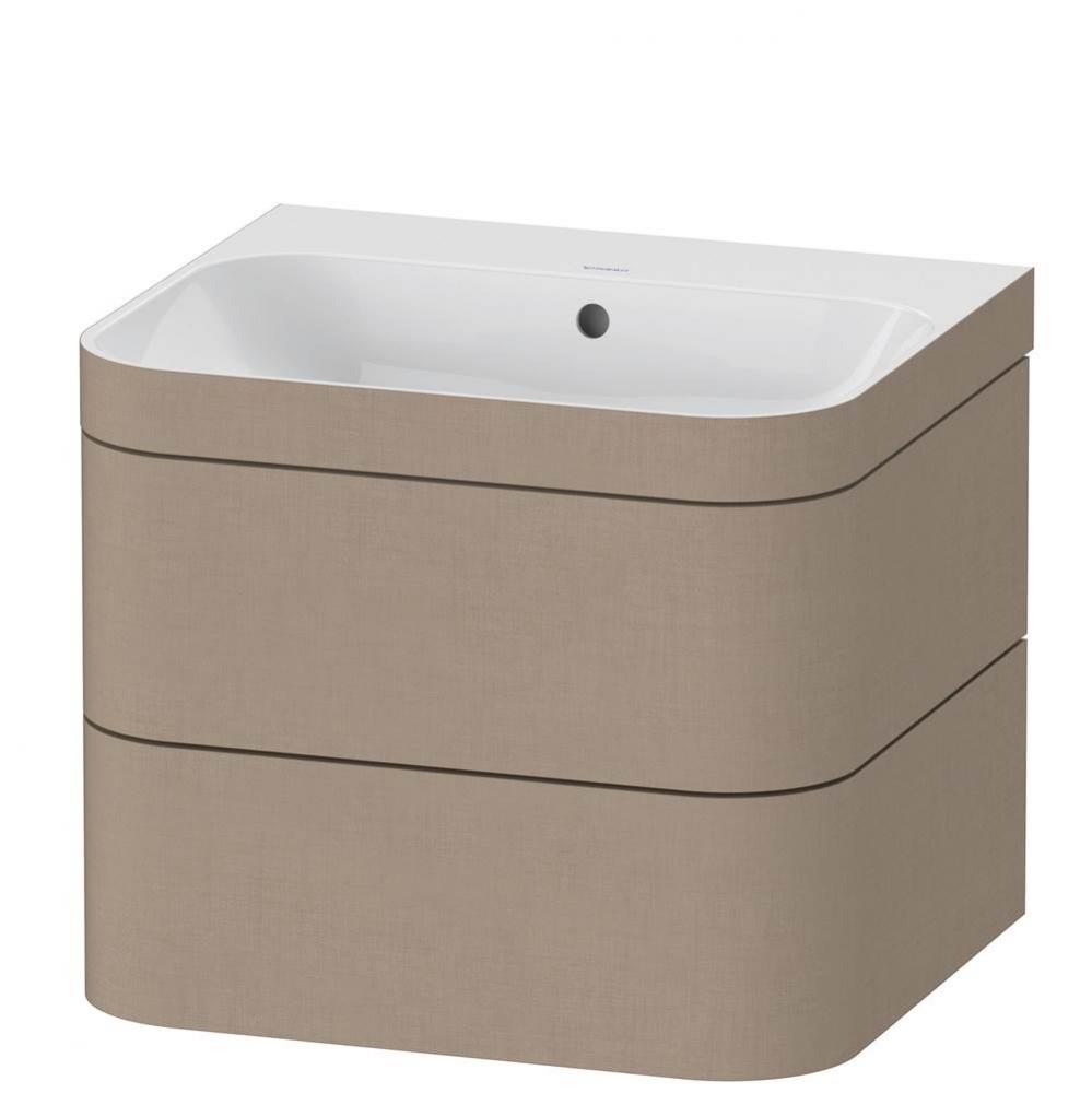 Happy D.2 Plus Two Drawer C-Bonded Wall-Mount Vanity Kit Linen