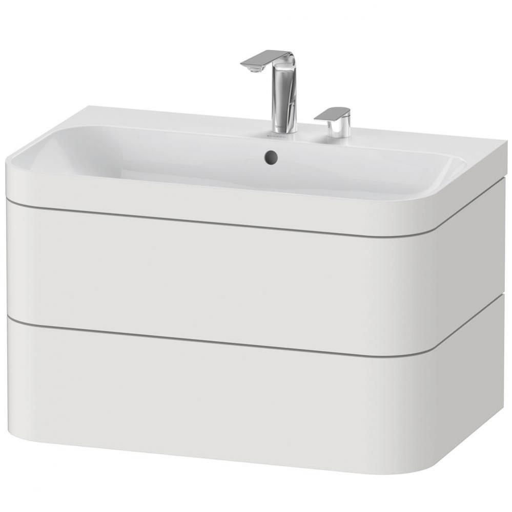 Happy D.2 Plus Two Drawer C-Bonded Wall-Mount Vanity Kit Nordic White