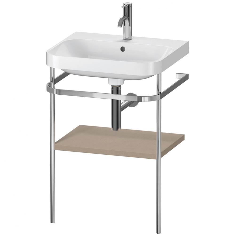 Happy D.2 Plus C-Shaped Vanity Kit with Sink and Metal Console Linen