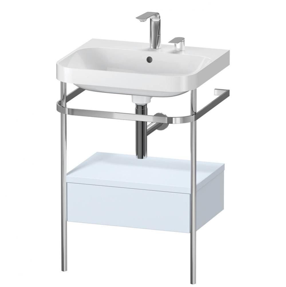 Duravit Happy D.2 Plus C-Shaped Vanity Kit with Sink and Metal Console Light Blue