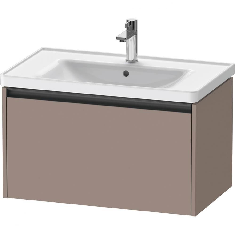 Duravit Ketho.2 30 7/8'' Wall Mount One Drawer Single Vanity Cabinet in Matte Basalt, Si