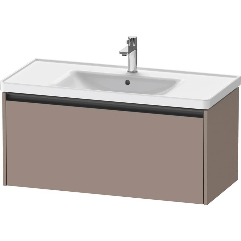 Duravit Ketho.2 38 3/4'' Wall Mount One Drawer Single Vanity Cabinet in Matte Basalt, Si