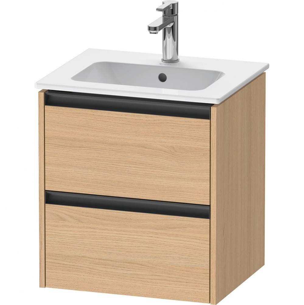 Duravit Ketho.2 20 1/8'' Wall Mount Two Drawer Single Vanity Cabinet in Natural Oak, Sin