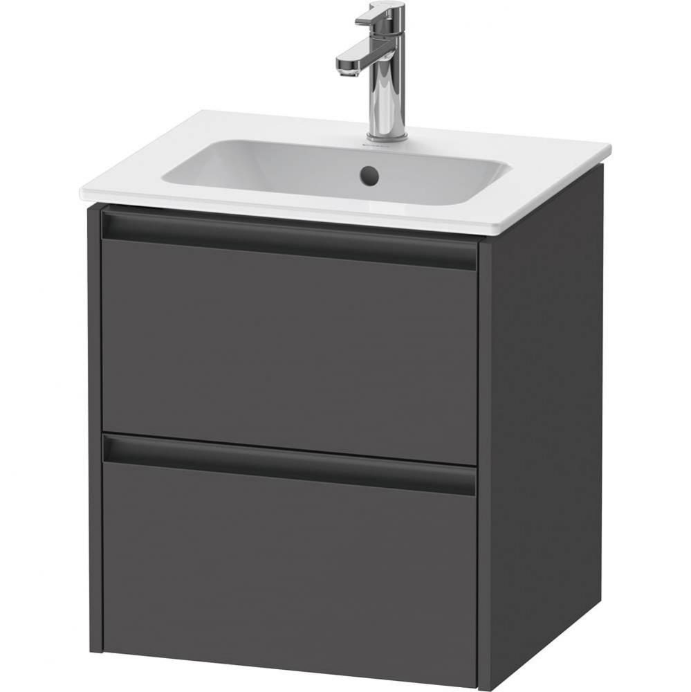 Duravit Ketho.2 20 1/8'' Wall Mount Two Drawer Single Vanity Cabinet in Matte Graphite,