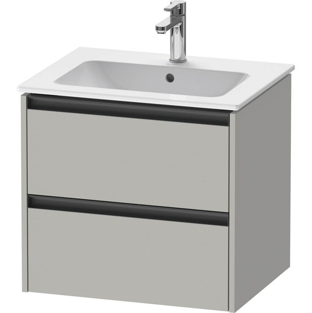 Duravit Ketho.2 24'' Wall Mount Two Drawer Single Vanity Cabinet in Matte Concrete Gray,