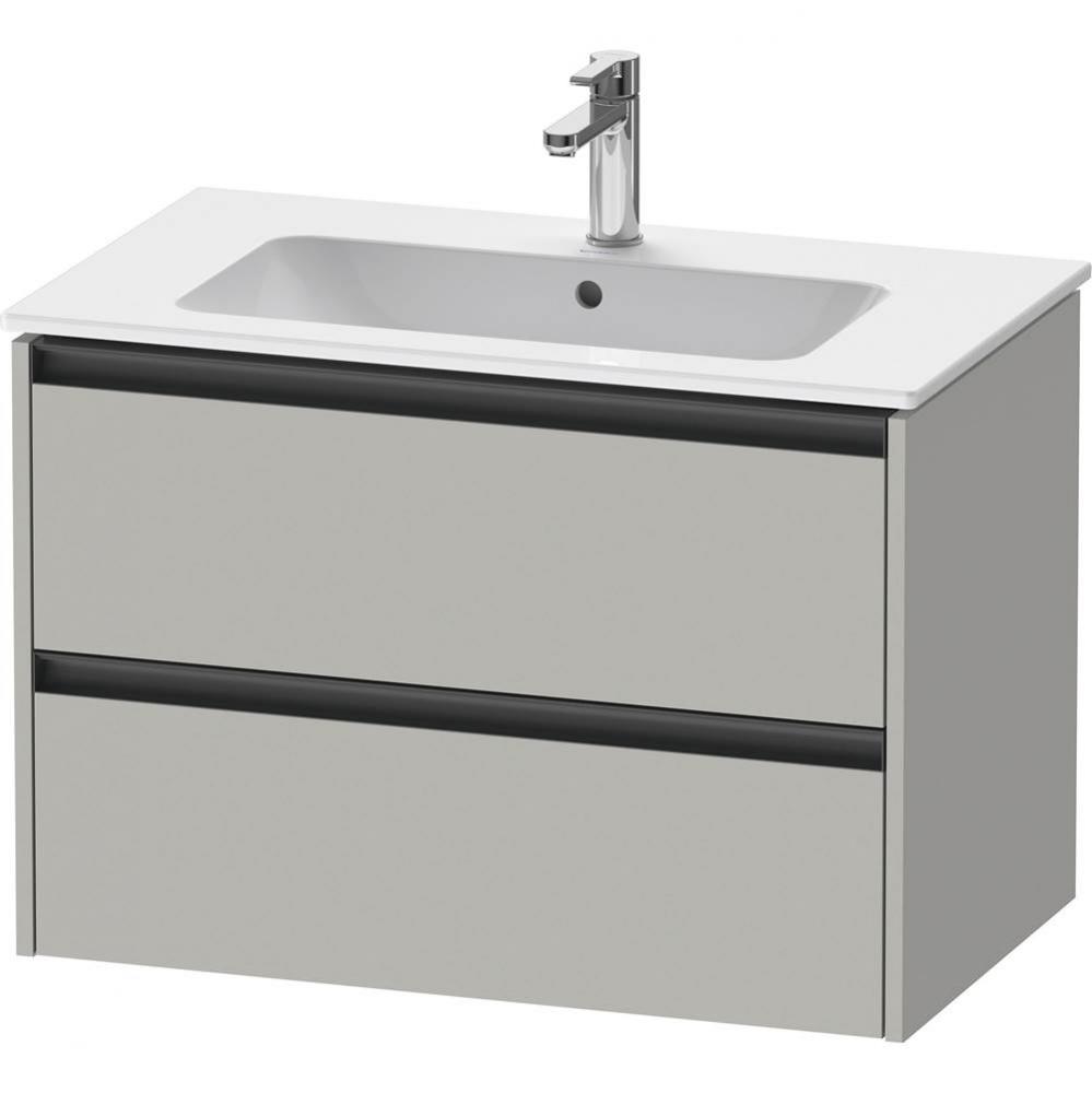 Duravit Ketho.2 31 7/8'' Wall Mount Two Drawer Single Vanity Cabinet in Matte Concrete G