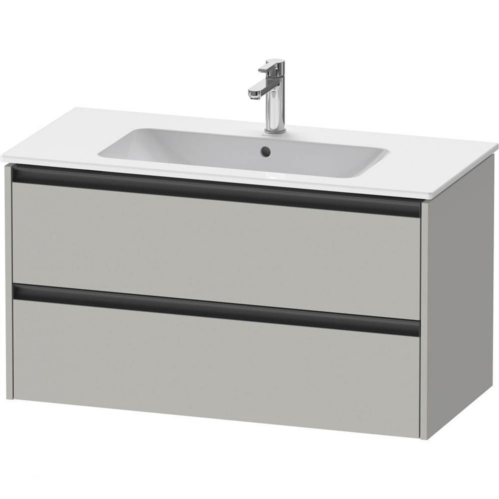 Duravit Ketho.2 39 3/4'' Wall Mount Two Drawer Single Vanity Cabinet in Matte Concrete G