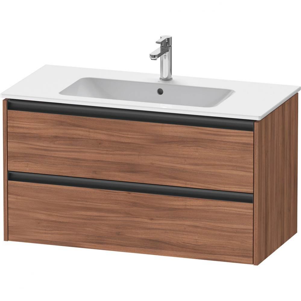 Duravit Ketho.2 39 3/4'' Wall Mount Two Drawer Single Vanity Cabinet in Natural Walnut,