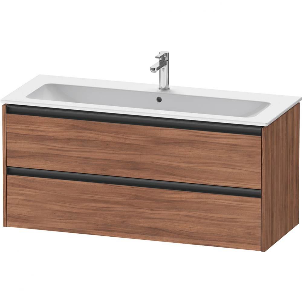 Duravit Ketho.2 47 5/8'' Wall Mount Two Drawer Single Vanity Cabinet in Natural Walnut,