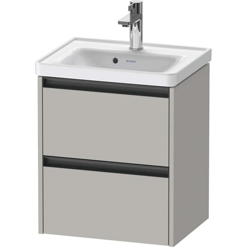 Duravit Ketho.2 19'' Wall Mount Two Drawer Single Vanity Cabinet in Matte Concrete Gray,