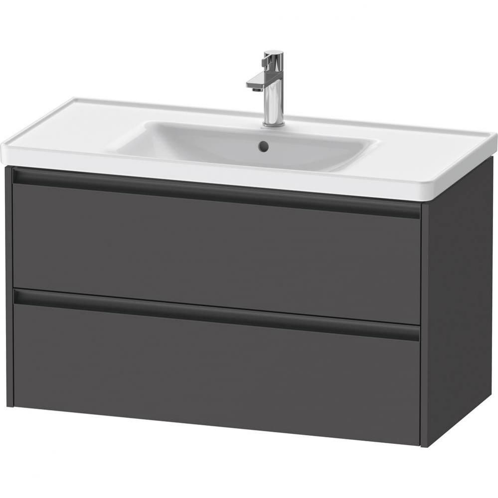 Duravit Ketho.2 38 3/4'' Wall Mount Two Drawer Single Vanity Cabinet in Matte Graphite,